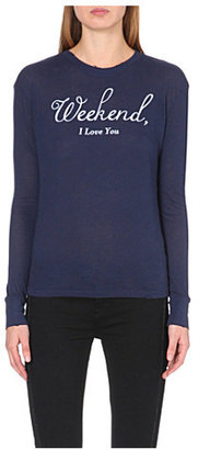 Wildfox Couture Weekend long-sleeved jersey top
