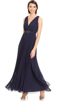 Xscape Evenings Sleeveless Pleated Embellished Gown