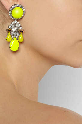 Shourouk Marguerite silver-plated Swarovski crystal earrings