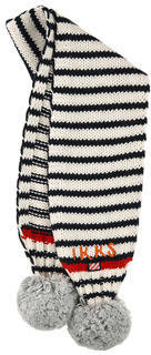 Ikks striped cotton and wool knit scarf