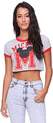 Doe Mickey Varsity Crop Ringer T-Shirt