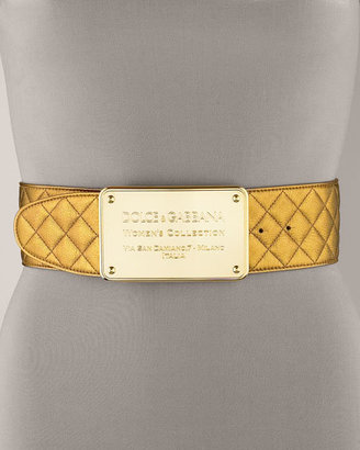 Dolce & Gabbana Quilted Plaque Belt