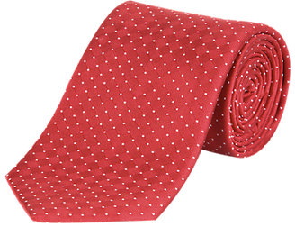 M&s Collection XL Pure Silk Spotted Tie with Stain Resistance