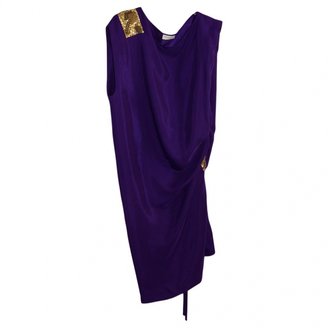 Dries Van Noten Purple Silk Dress