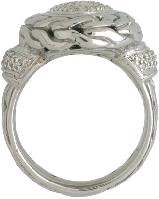 John Hardy Oval Diamond Pave Cable Ring, Size 6