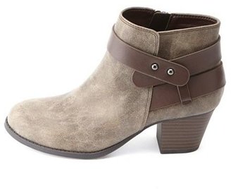Charlotte Russe City Classified Color Block Belted Ankle Boots