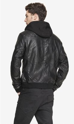 Express (Minus The) Leather Hooded System Jacket