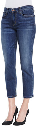 Joe's Jeans Aubree Slim Straight Crop Jeans, Medium Dark Blue