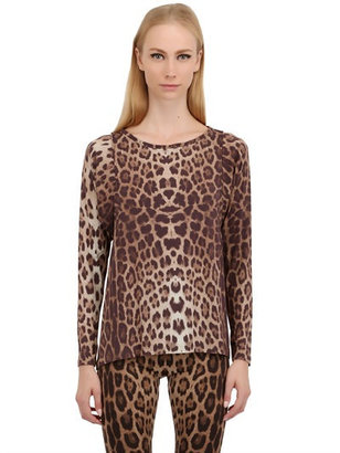Roberto Cavalli Leopard Printed Modal Jersey T-Shirt