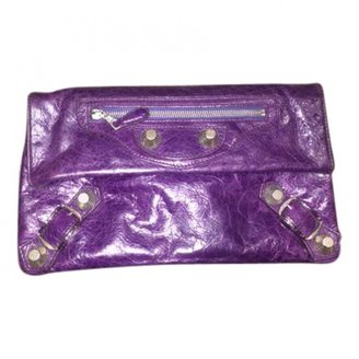 Balenciaga Purple Leather Clutch bag