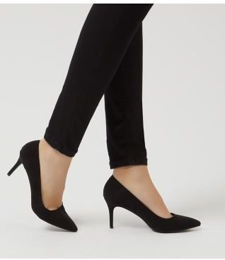 New Look Black Pointed Mid Heels