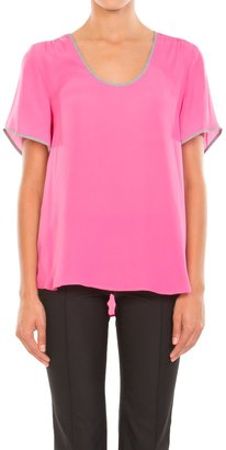 L'Agence Bell sleeve scoop neck blouse