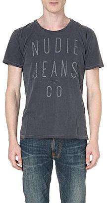 Nudie Jeans Faded logo t-shirt