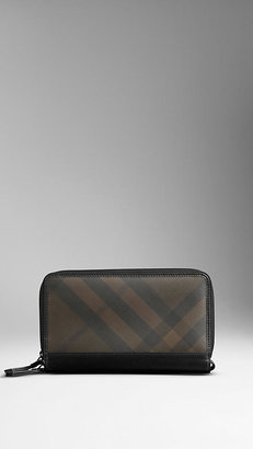 Burberry Smoked Check Travel Wallet