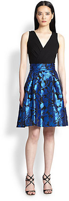 Teri Jon Jersey Floral-Print Dress