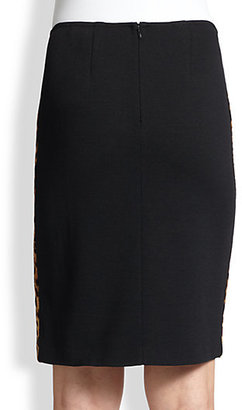 St. John Milano Knit Calf-Hair Pencil Skirt