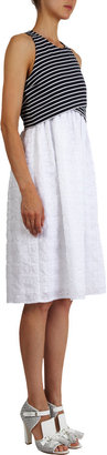 Thakoon Crossover Bodice Eyelet-skirt Dress