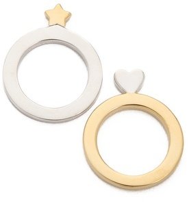Marc by Marc Jacobs Flat Star & Heart Ring Set