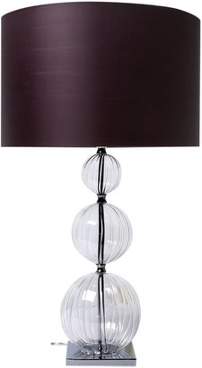 Linea Opollo glass table lamp with plum shade