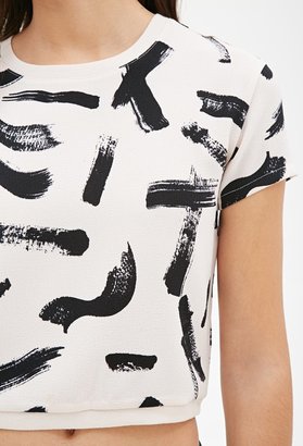 Forever 21 FOREVER 21+ Abstract Printed Boxy Top