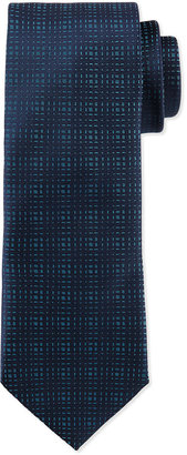 HUGO BOSS Textured Check Silk Tie, Blue