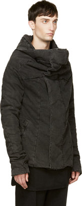 Julius Charcoal Denim High-Collar Jacket