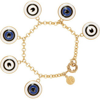 Marc by Marc Jacobs Protection enameled gold-tone charm bracelet
