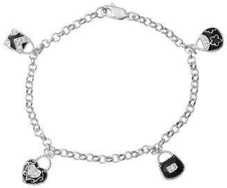 Journee Collection Tressa Collection Cubic Zirconia Charm Bracelet in Sterling Silver