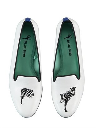 Miss Zebra Leather Loafers