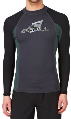 O'Neill Skins Long Sleeve Crew  Mens  Rash Vest - Graphite/Combat/Black