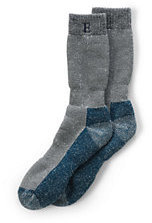 Lands' End Women's Merino Wool Snow Pac Boot Socks-Charcoal Glen Plaid
