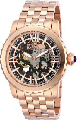 Invicta Specialty Mechanical Mens 18K Rose Gold-Plated Skeleton Watch 14553