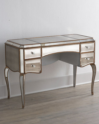 Horchow Claudia Mirrored Vanity/Desk & Vanity Seat