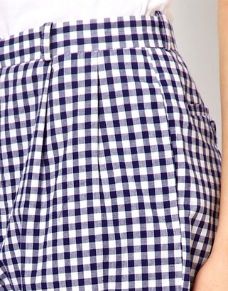 Peter Jensen Loose Shorts with Contrast Check Cuff