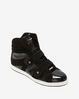 Jimmy Choo Cubed Print Patent Leather High-Top Sneaker