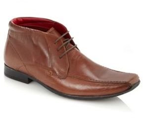 Red Tape Tan leather tramline stitched lace up boots