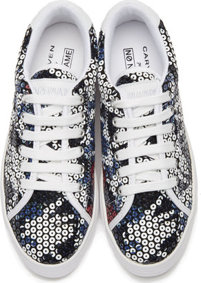 Carven White Sequinned No Name Edition Sneakers