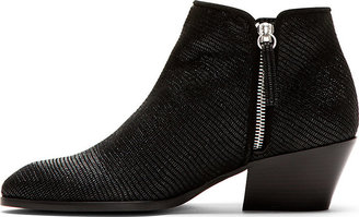 Giuseppe Zanotti Black Textured Leather Daddy Ankle Boots