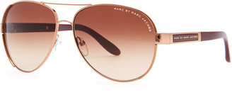 Marc by Marc Jacobs Rose Golden Aviator Sunglasses, Red