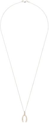 Sydney Evan White Gold & Pave Diamond Wishbone Pendant Necklace