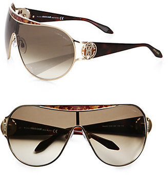 Roberto Cavalli Marotiri Oversized Shield Sunglasses/Brown