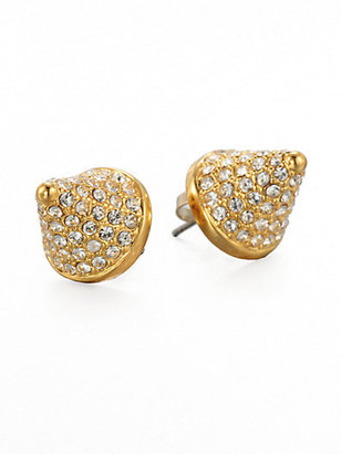 Eddie Borgo Pavé Crystal Large Cone Stud Earrings/Goldtone