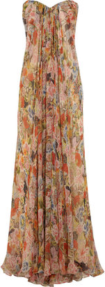 Alexander McQueen Floral-print silk-chiffon gown