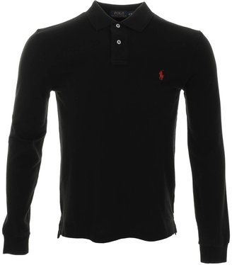 Ralph Lauren Slim Fit Mesh Polo T Shirt Black