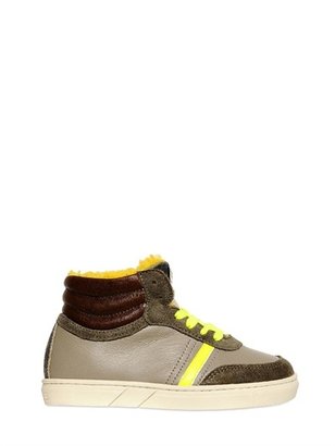 Serafini Junior - Nappa Leather And Suede High Sneakers