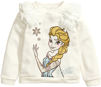 H&M Sweatshirt with Printed Design - Natural white/Frozen - Kids