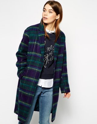 ASOS Cocoon Coat in Brushed Check