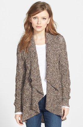 Chaus Open Front Marled Cardigan