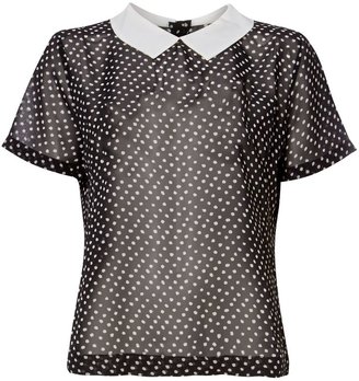 Therapy Collar spot woven blouse