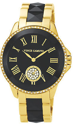 Vince Camuto Ladies Two Zone Black and Gold Watch